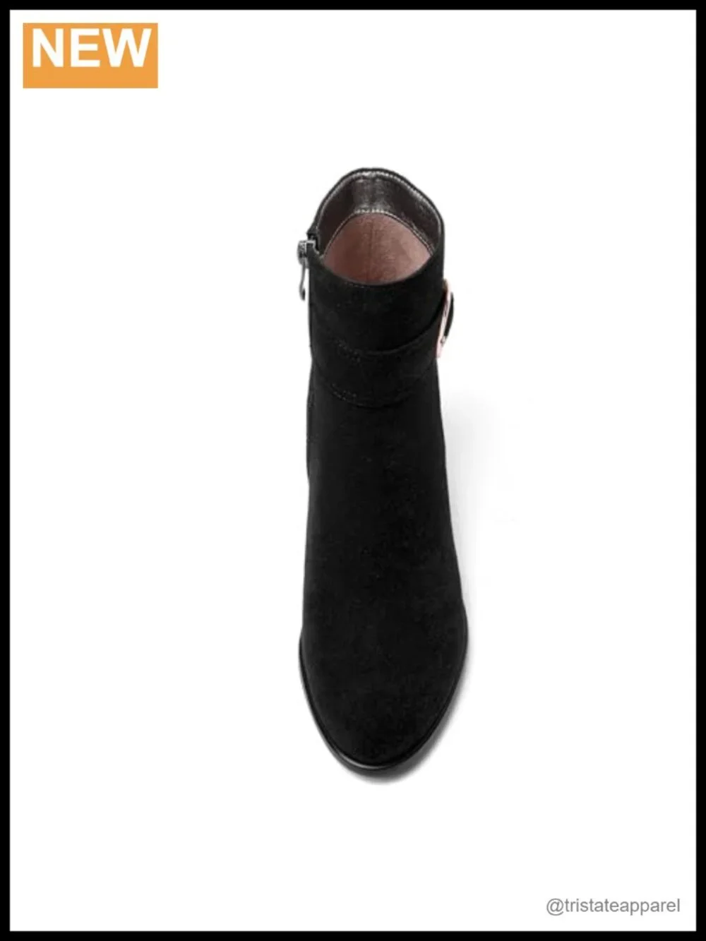 Women's Suede Ankle Boots Low Chunky Heel Wide Width Slip On Round Toe Booties